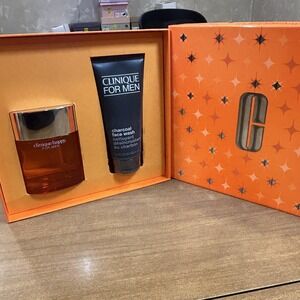 Clinique Happy For Men 2 Piece Gift Set Cologne 3.4oz Face Wash 6.7oz Fragrance